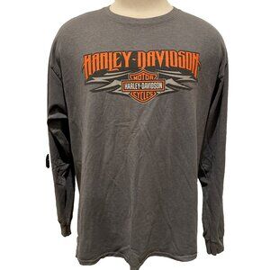 Harley Davidson Long Sleeve Shirt XL Renegade Alexandria LA Logo Hanes Beefy T